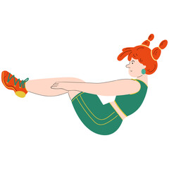 Knee pull-ins flat illustration