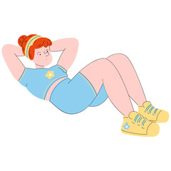Sit ups flat illustration