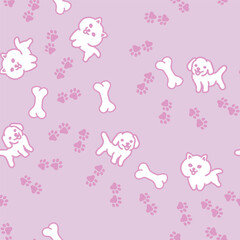 Pink cute dogs. Can be printed on any material: package, merch, fabric, home. space pattern.