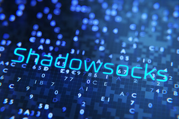 Shadowsocks technology to bypass government censorship. Concept of the secure protocol Shadowsocks....