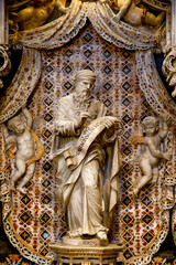 Santa Maria Nuova cathedral, Monreale, Sicily, Italy. Crucifix chapel. Prophet Jeremy by Giovanni Battista Firrera.