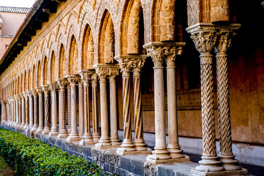 Santa Maria Nuova cathedral cloister, Monreale, Sicily, Italy.