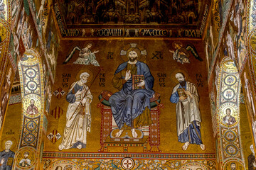 Fototapeta na wymiar Palatine chapel, Palermo, Sicily, Italy.
