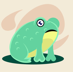 Vector hand drawn sad frog illustration