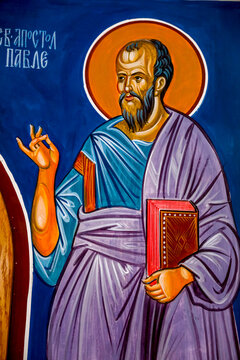 Saint Naum monastery complex, Sveti Naum, Republic of Macedonia. St Paraskeva church fresco depicting Saint Paul.