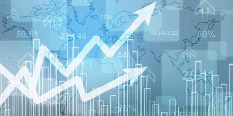2d rendering Stock market online business concept. business Graph 