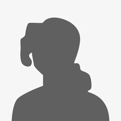 Vector flat illustration in gray color. Avatar, user profile, person icon, profile picture. Suitable for social media profiles, icons, screensavers and as a template.