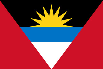 Antigua and Barduda flag in official colors and proportion correctly - Powered by Adobe