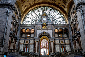 Fototapeta premium Central station, Antwerp, Belgium.