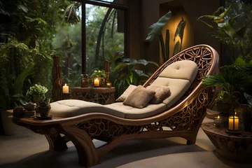 Foto op Aluminium Asian tropical style psychotherapist's office interior, massage and pedicure chair. © Silga