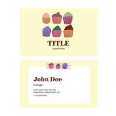 cupcake card name design vector