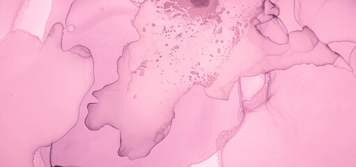 Gentle Pink Marble. Acrylic Wallpaper. Ink Wave