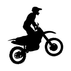 Fototapeta na wymiar Collection of motocross silhouettes in various positions