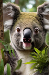 Naklejka premium koala in tree