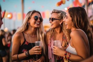 a group of friends at a music festival