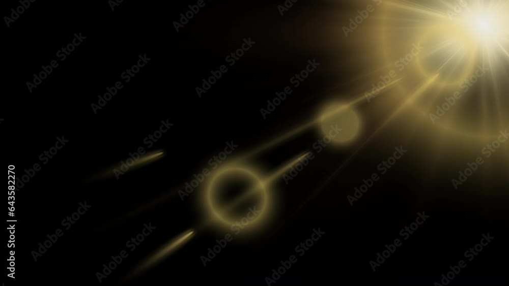 Poster sunlight flare motion effect on black background for screen blend mode or alpha channel
