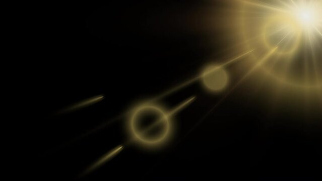 Sunlight flare motion effect on black background for Screen blend mode or alpha channel