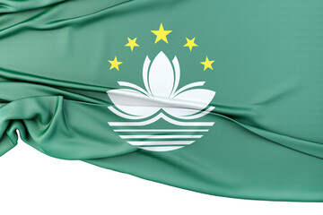 Isolated Flag of Macau (Macao). 3D Rendering