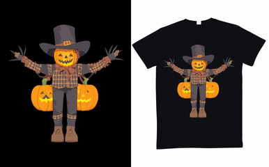Halloween T-shirt design costume template. Happy halloween scary trendy vector t-shirt design. Halloween vector clothing apparel t-shirt design