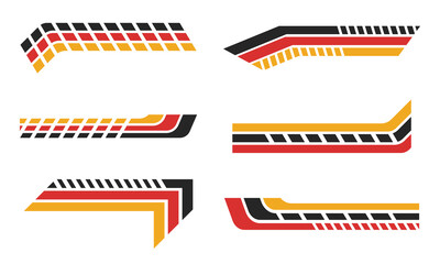 striped car wrap sticker set. vector illustration
