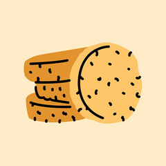 Two cutlets color line icon.