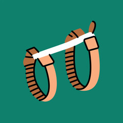 Dog leash vest color line icon.