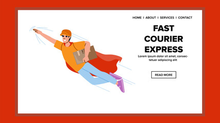 order fast courier express vector. shipment speed, van logistic, shipping truck order fast courier express web flat cartoon illustration