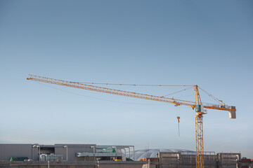 Fototapeta na wymiar Big construction site with cranes