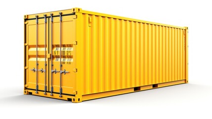 cargo container on white background, supply chain and logistic industry.