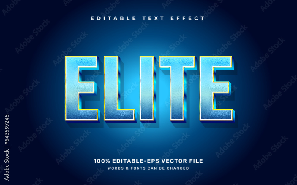 Poster elite blue chrome editable text effect template