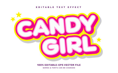 Candy Girl editable text effect template