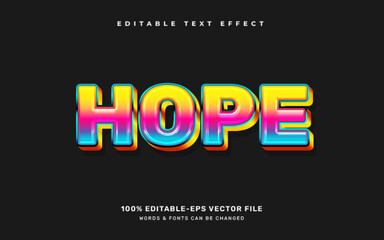 Colorful hope chrome editable text effect template