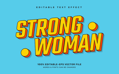 Strong woman editable text effect template