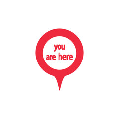 Marker location icon with you are here