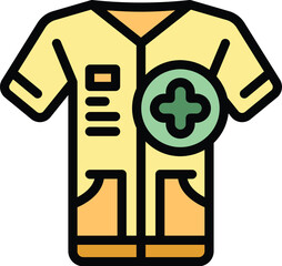 Doctor cloth icon outline vector. Emergency room. Patient health color flat