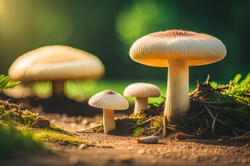 mushroom growing in grass