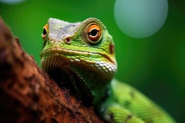 Obraz premium Coloful lizard in a forest