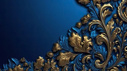 Fotobehang royal blue background design, with copy space © Volodymyr Skurtul