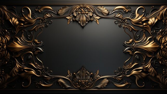 Premium black background with gold patterns