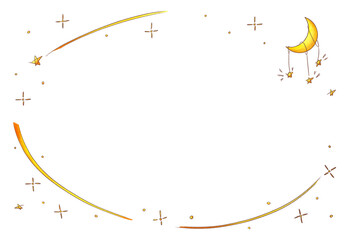 月とキラキラのフレーム