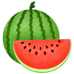 slice of watermelon illustration 