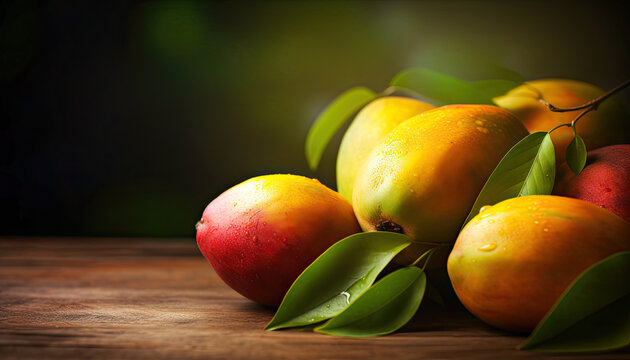 Pile of Ripe Mangoes in Different Shades,Mango Food Fruit Still Life Photography, Fruit Backgrounds