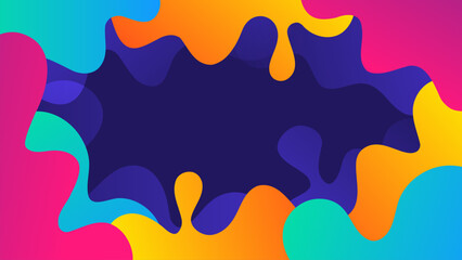 Bright color waves and splashes. Dynamic vibrant color gradients. Abstract flowing liquid shapes background. Vector illustration.