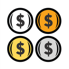vector coin in flat design, business coin vector