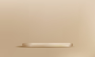 brown simple oval pedestal podium 