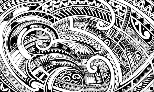 Polynesian style ornament for tribal tattoo design