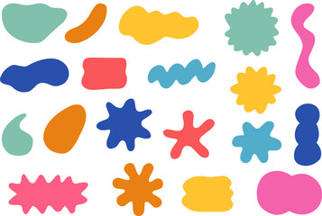 Shape doodle element design vector, abstract geometric modern splash halftone wavy set for text copy space, idea of curvy backdrop for flyer or brochure