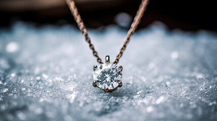 close up of a diamond necklace 