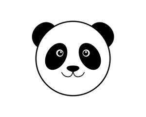 Cute panda with smiling face vector logo