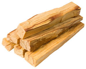 Palo santo wood sticks isolated on white background.